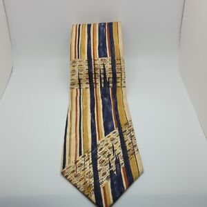 Classic Yellow and Navy Striped Men's Tie